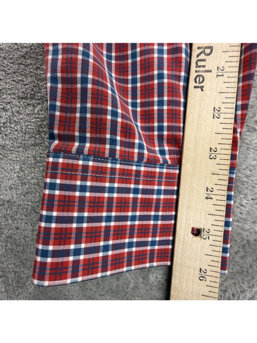 Quieti Shirt Mens Large Red Plaid Stretch Button Up Long Sleeve Performance - Picture 12 of 13